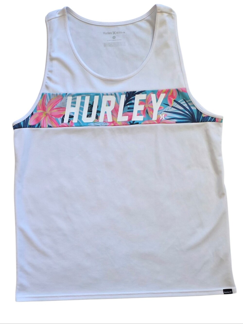 Hurley 2XL White Tropical Floral Tank Top Buckle Exclusive XXL